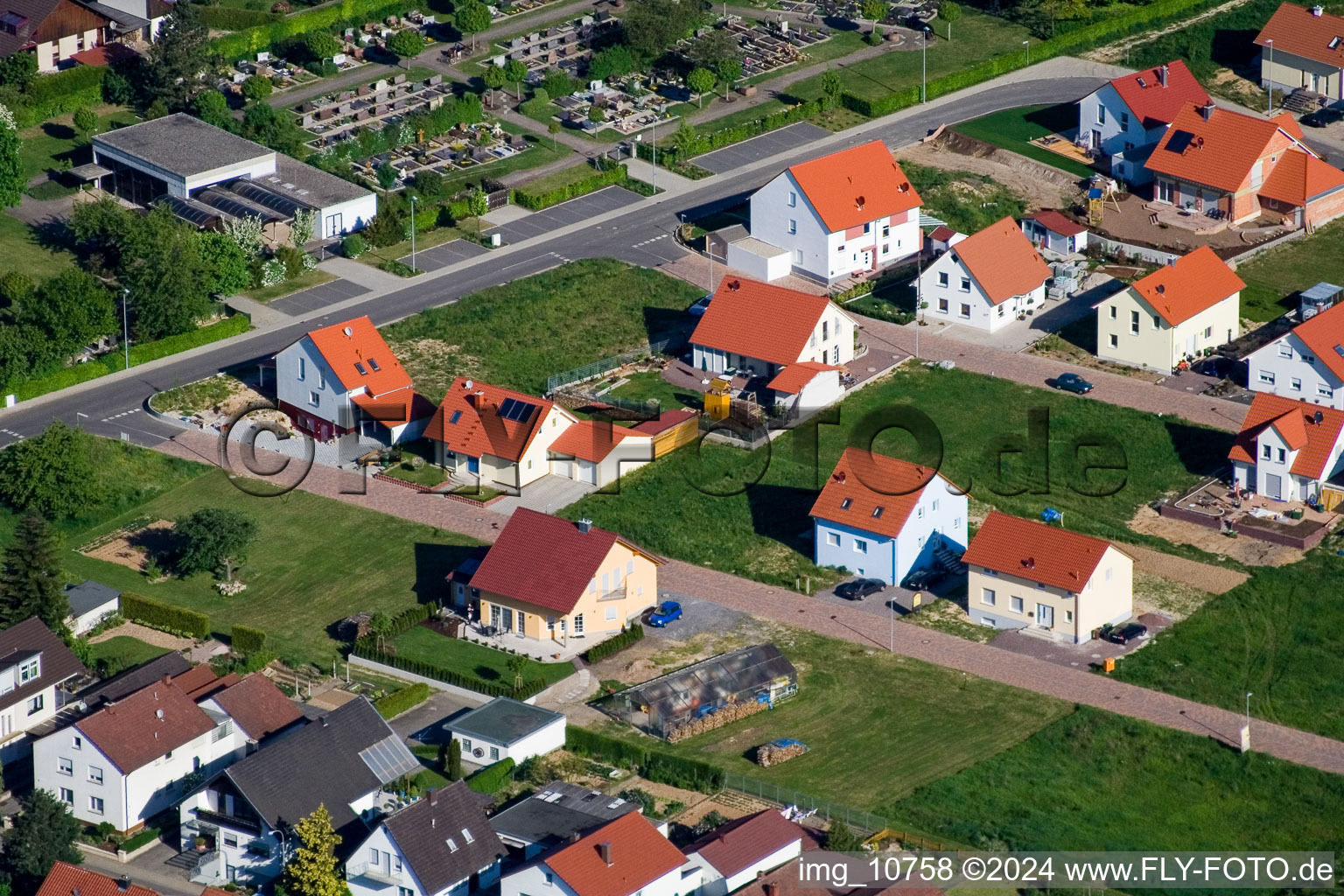 District Schaidt in Wörth am Rhein in the state Rhineland-Palatinate, Germany from the drone perspective