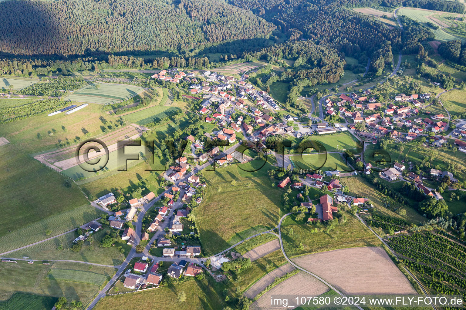 Aerial photograpy of District Laudenberg in Limbach in the state Baden-Wuerttemberg, Germany