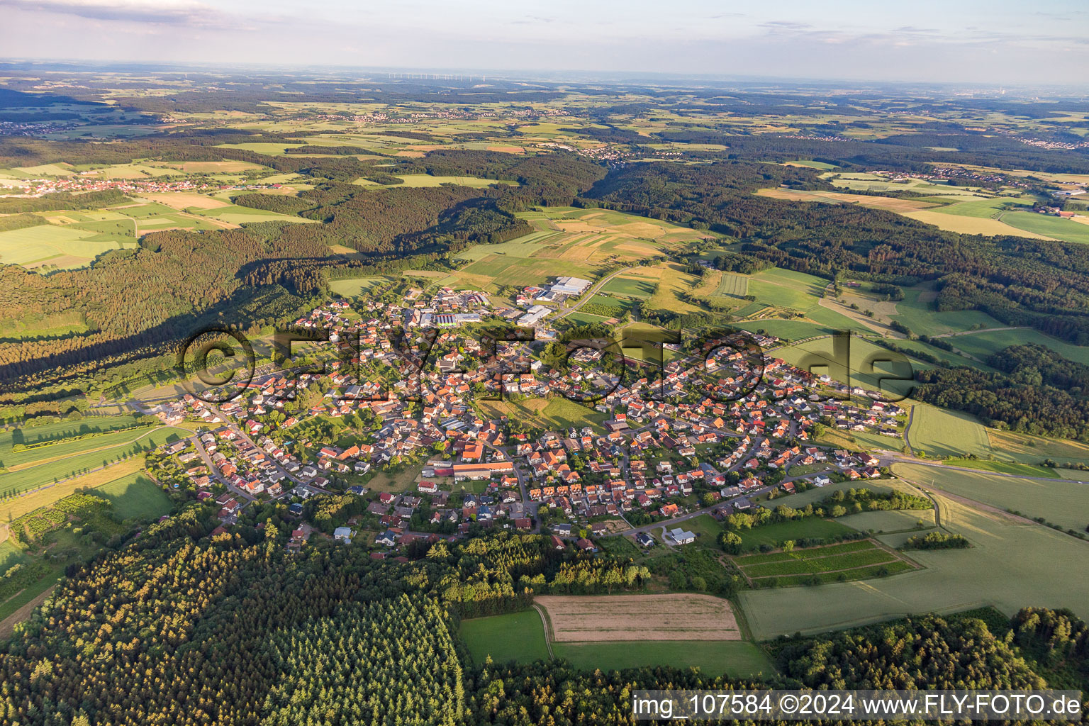 Aerial photograpy of Limbach in the state Baden-Wuerttemberg, Germany