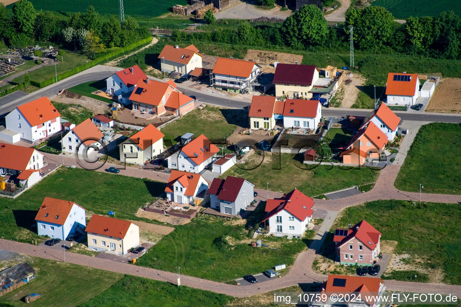 District Schaidt in Wörth am Rhein in the state Rhineland-Palatinate, Germany from a drone