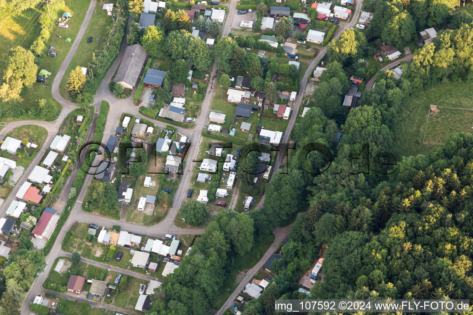 Odenwald Camping in the district Krumbach in Limbach in the state Baden-Wuerttemberg, Germany from above