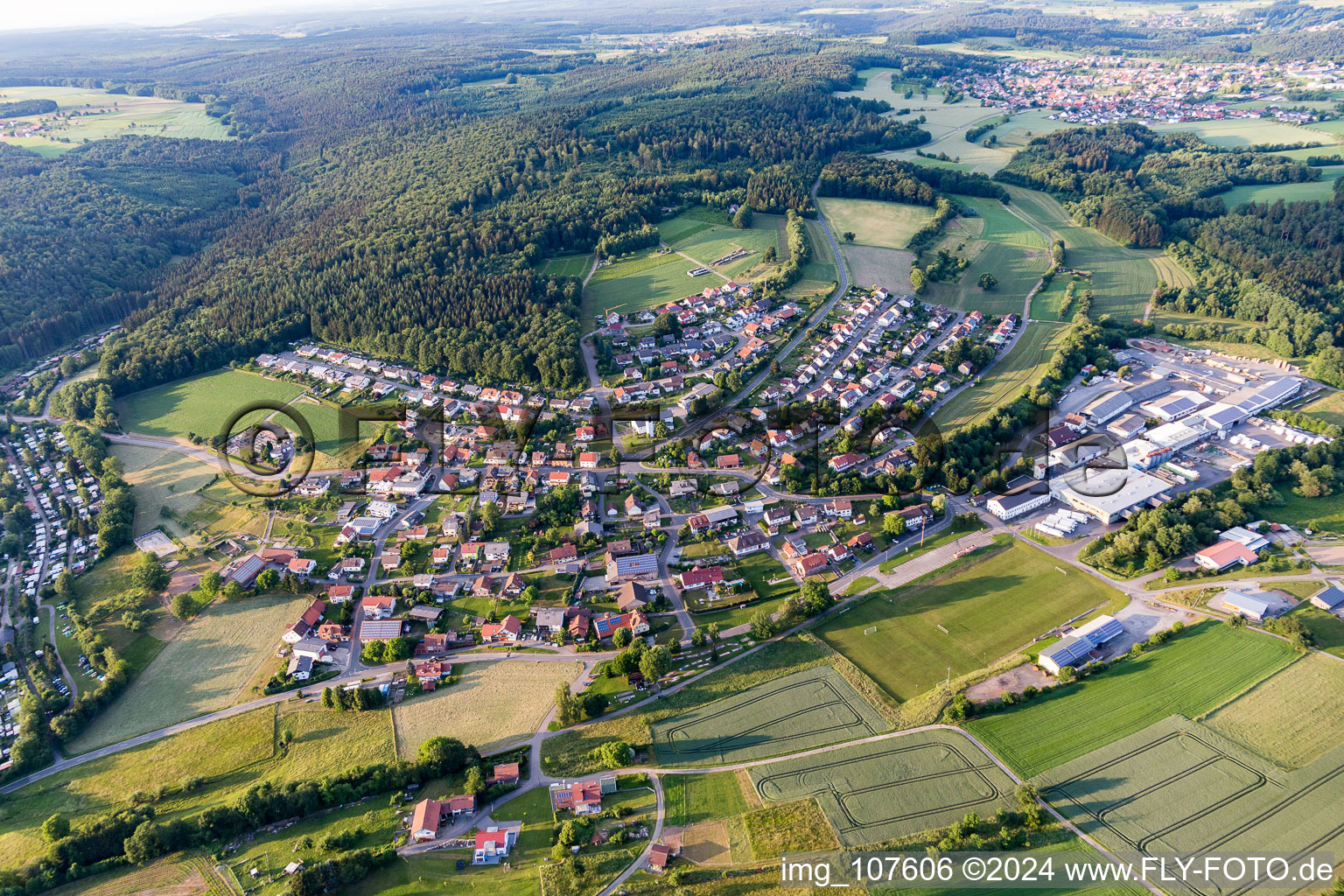 From the southwest in the district Krumbach in Limbach in the state Baden-Wuerttemberg, Germany