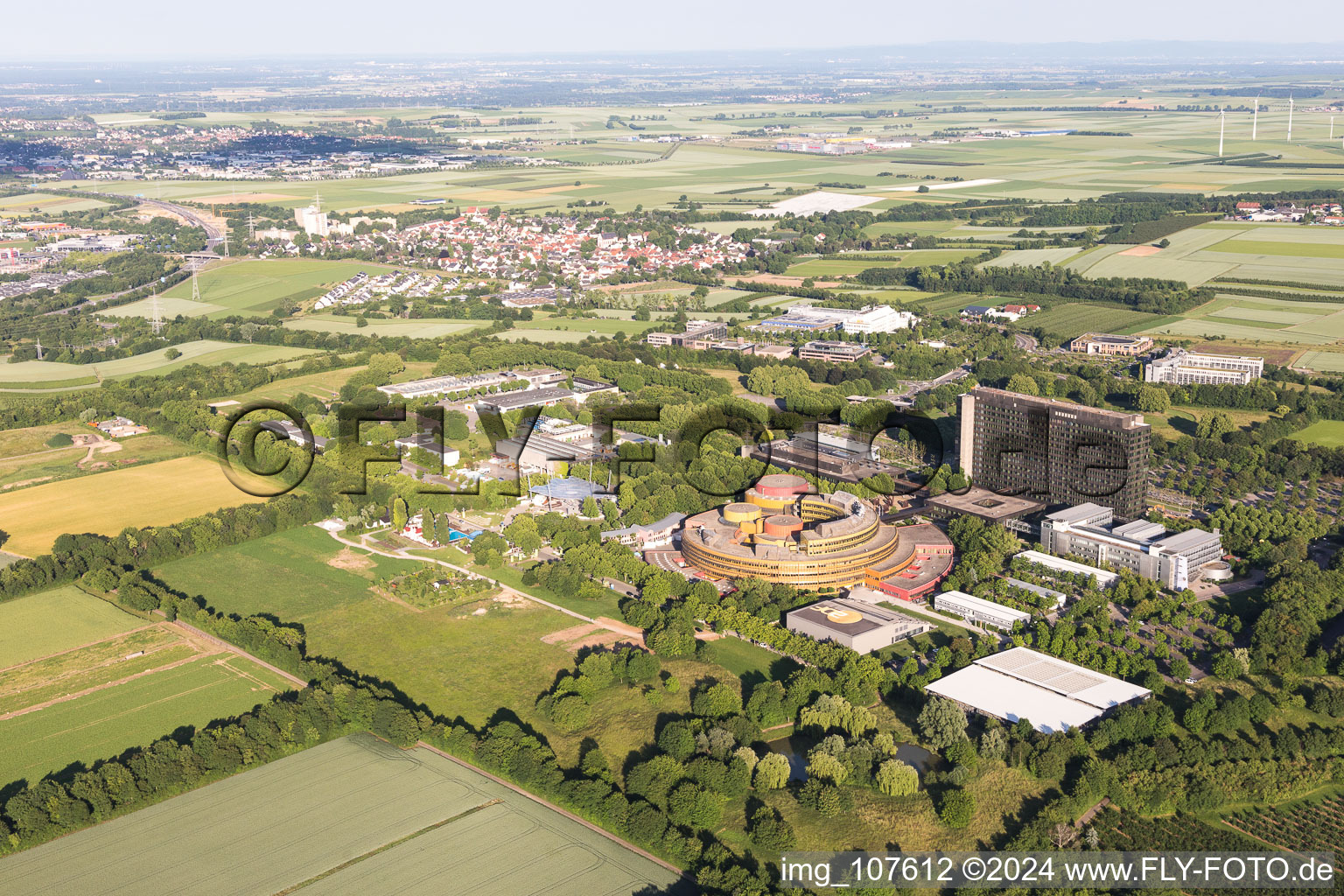 Aerial photograpy of District Lerchenberg in Mainz in the state Rhineland-Palatinate, Germany