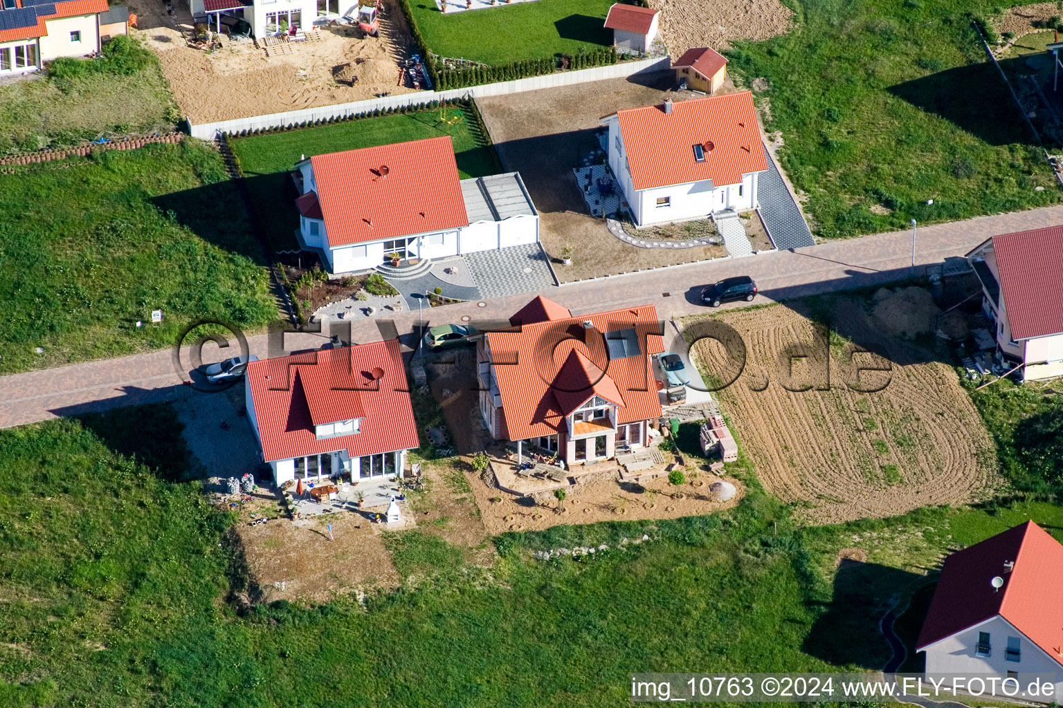 Aerial photograpy of District Schaidt in Wörth am Rhein in the state Rhineland-Palatinate, Germany