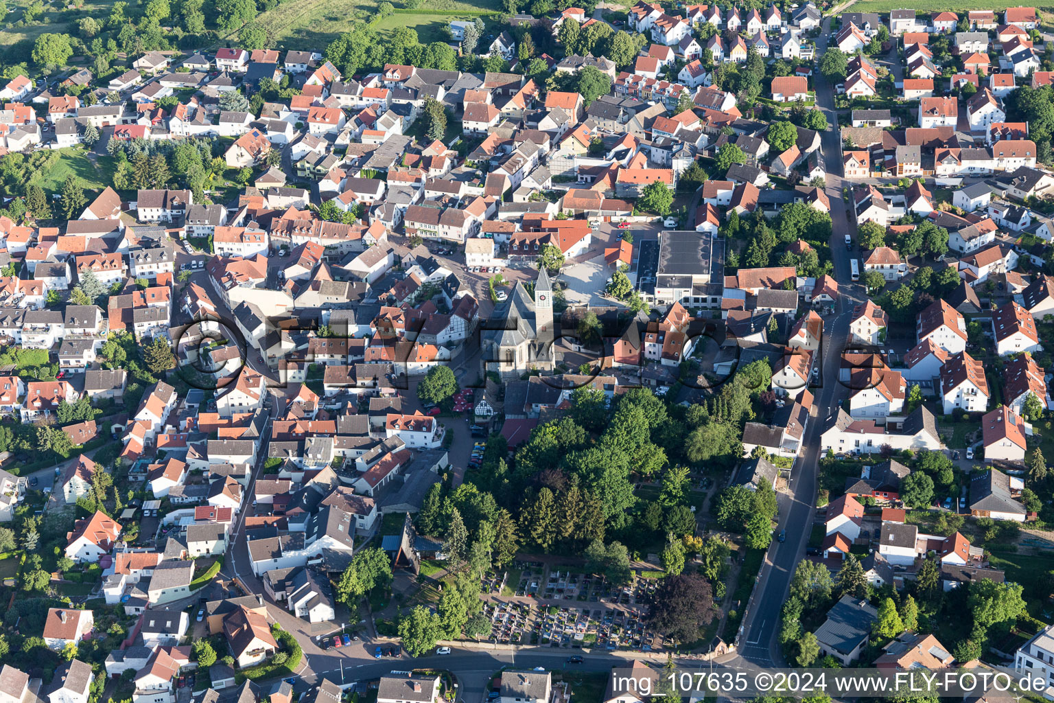 Church building of catholic church in the village of in Zornheim in the state Rhineland-Palatinate, Germany