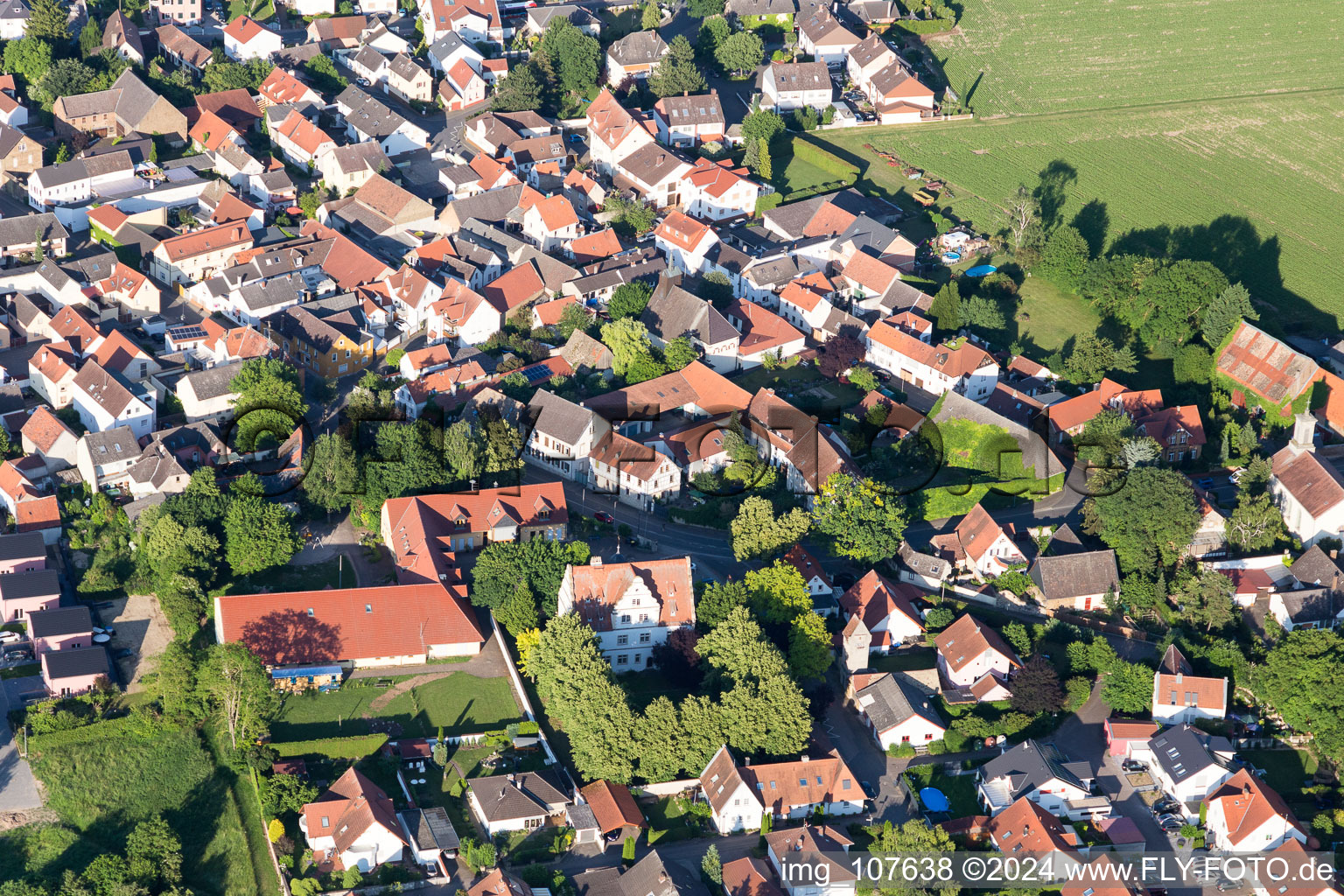 Aerial photograpy of Hahnheim in the state Rhineland-Palatinate, Germany