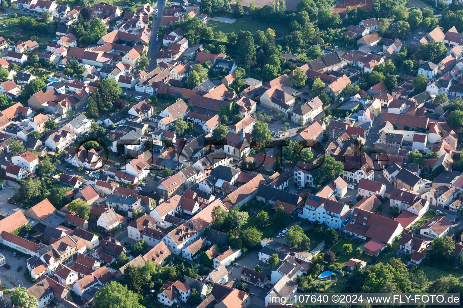 Undenheim in the state Rhineland-Palatinate, Germany from the plane