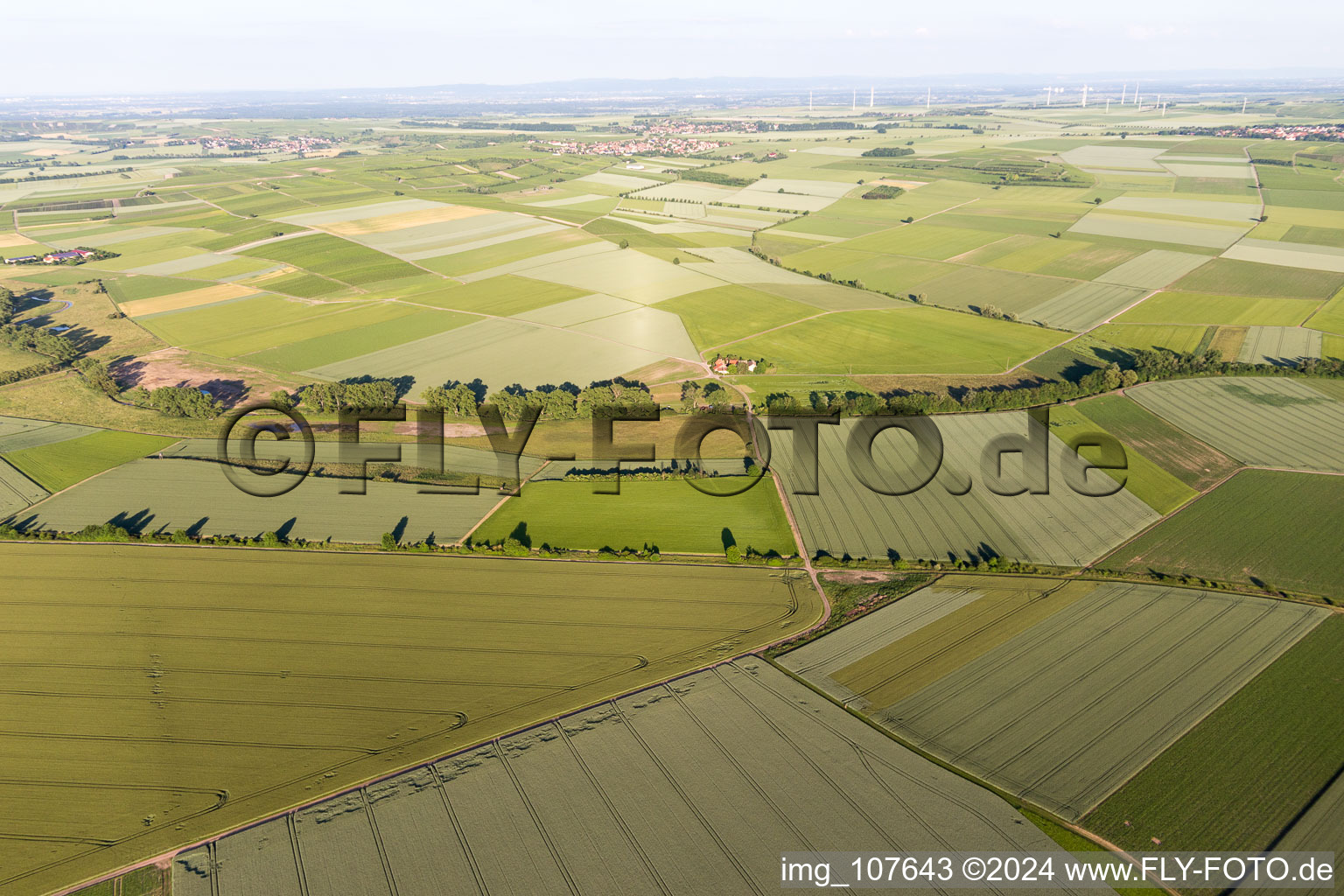 Drone recording of Undenheim in the state Rhineland-Palatinate, Germany