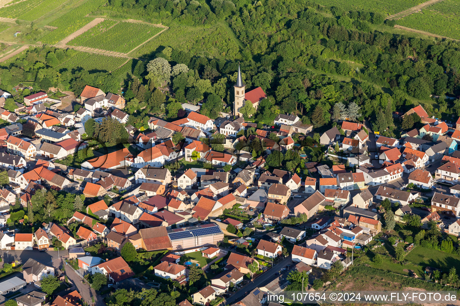 Church building in the village of in Dittelsheim-Hessloch in the state Rhineland-Palatinate, Germany