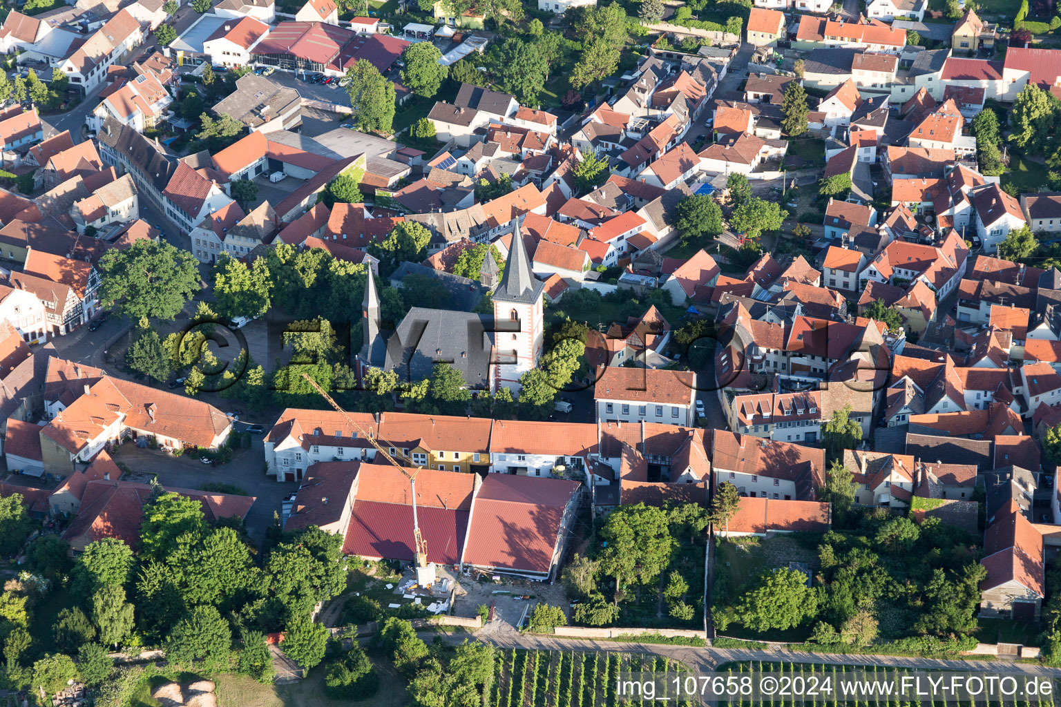 Church building of St. Peter und Paul in the village of in Westhofen in the state Rhineland-Palatinate, Germany