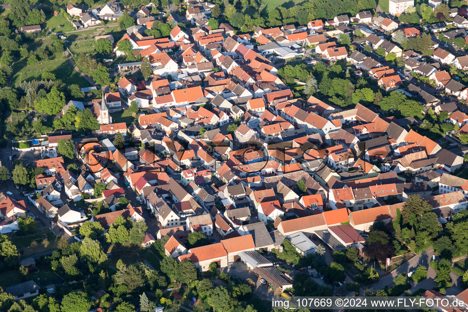 Village view in Gundheim in the state Rhineland-Palatinate, Germany