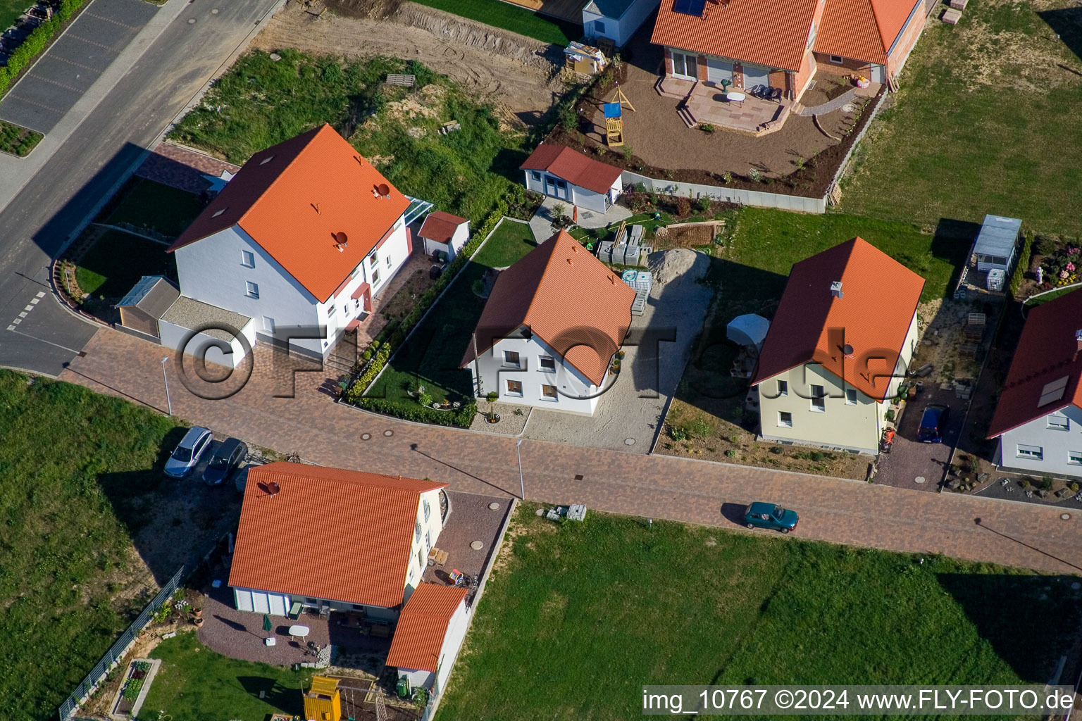 District Schaidt in Wörth am Rhein in the state Rhineland-Palatinate, Germany seen from above