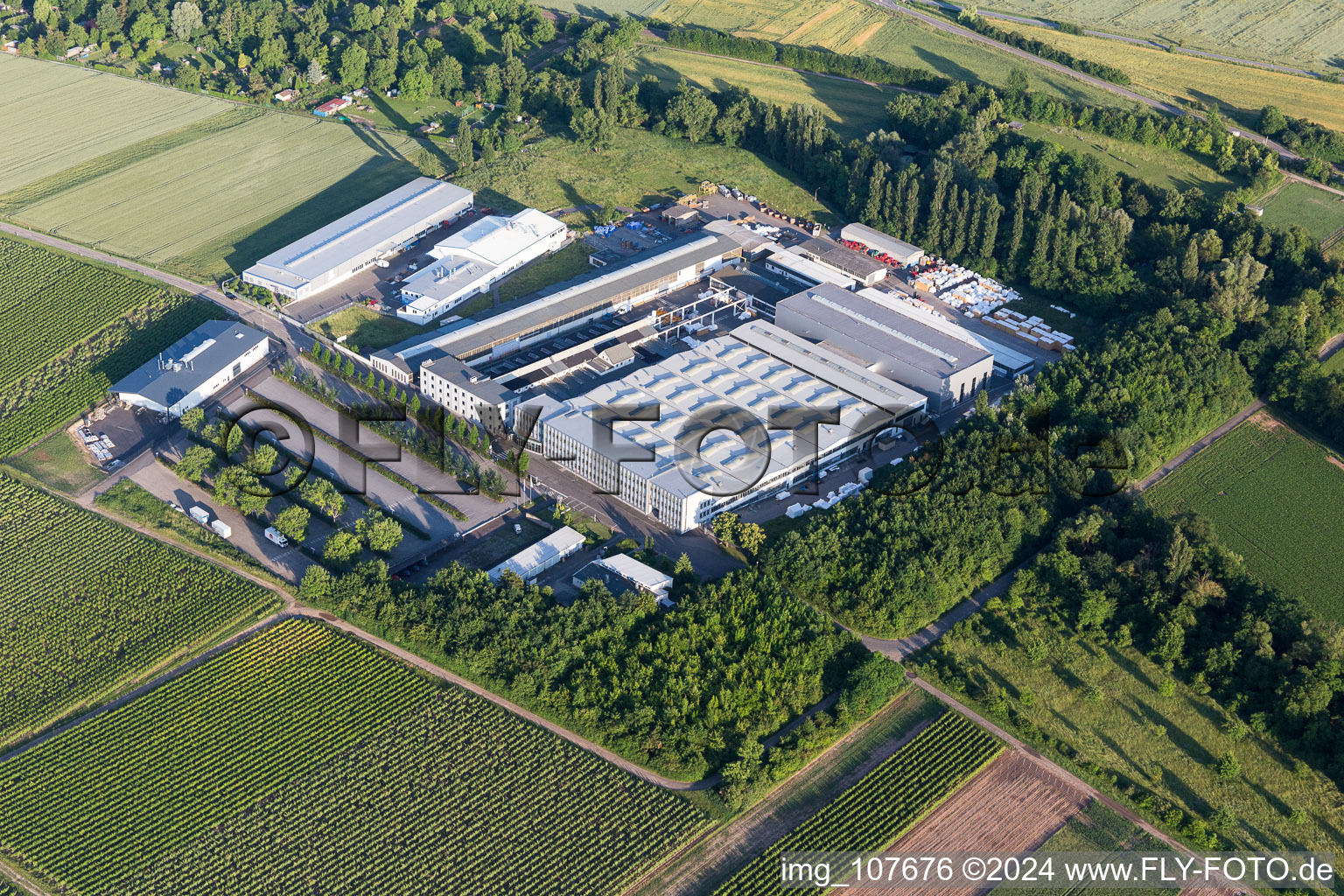 Industrial and commercial area Enzinger Strasse in Worms in the state Rhineland-Palatinate, Germany