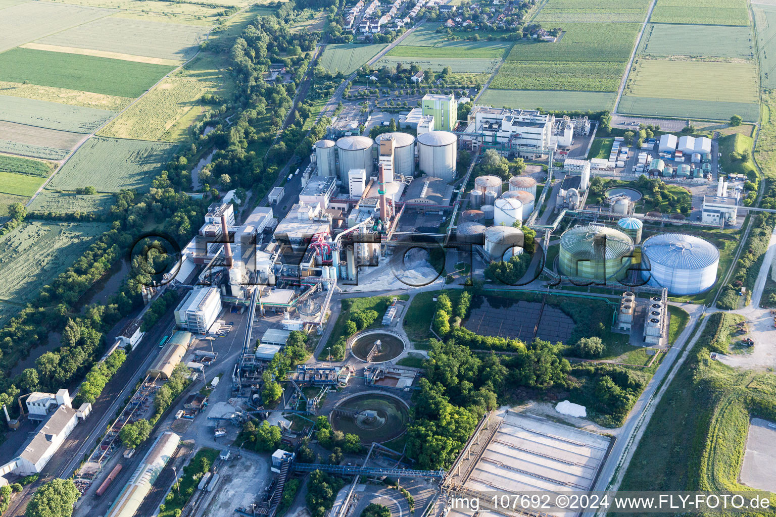 Südzucker AG in Offstein in the state Rhineland-Palatinate, Germany from above