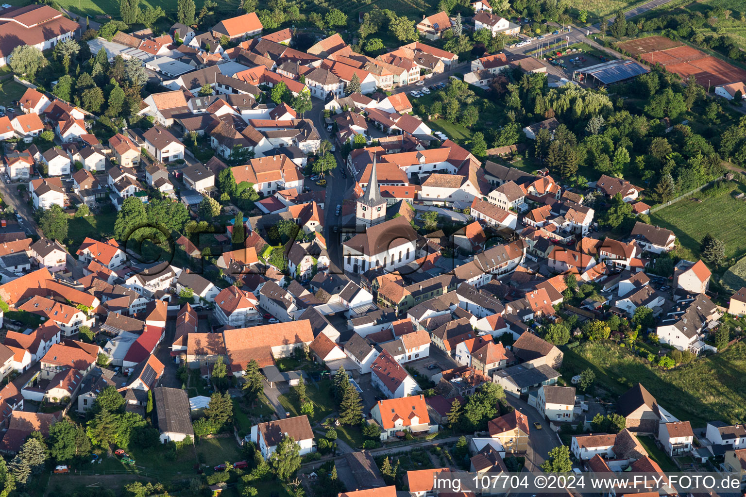 Church building of St. Bartholemew the village of in Laumersheim in the state Rhineland-Palatinate, Germany