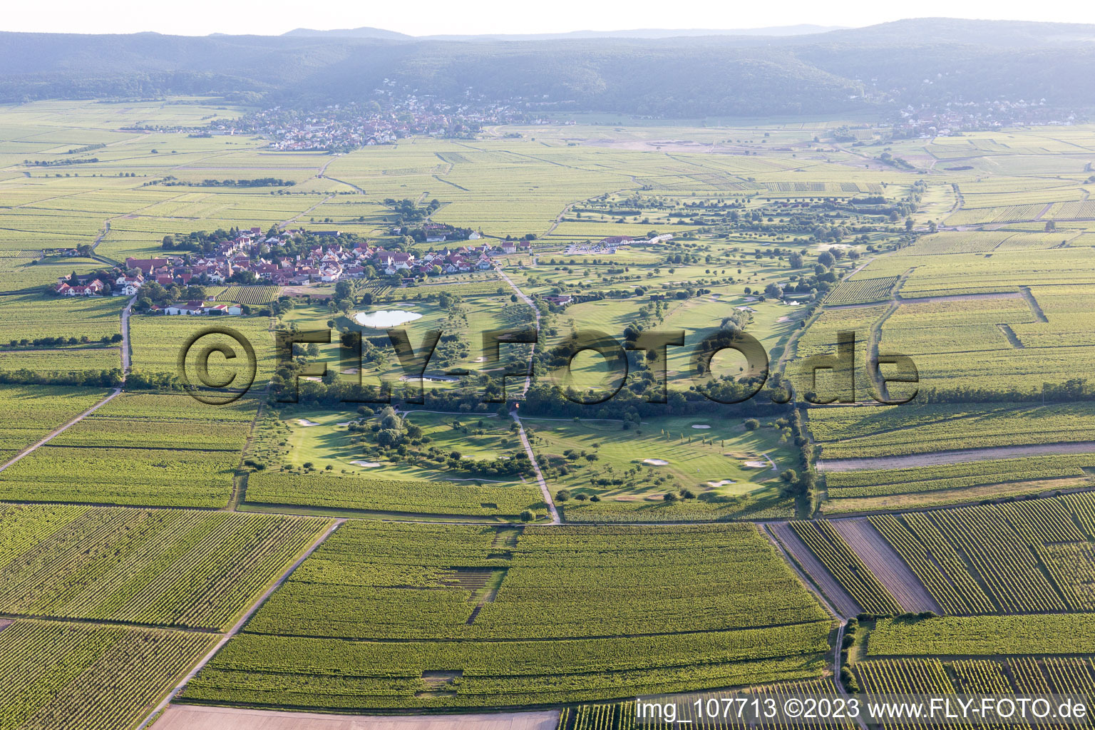 Aerial photograpy of Golf course in Dackenheim in the state Rhineland-Palatinate, Germany