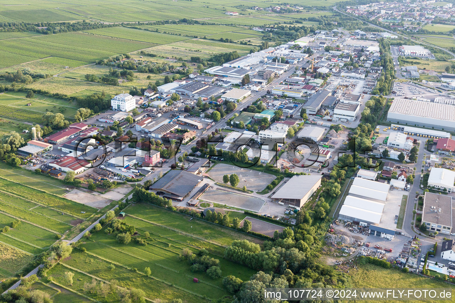 Aerial photograpy of Bruchstr Industrial Area in Bad Dürkheim in the state Rhineland-Palatinate, Germany