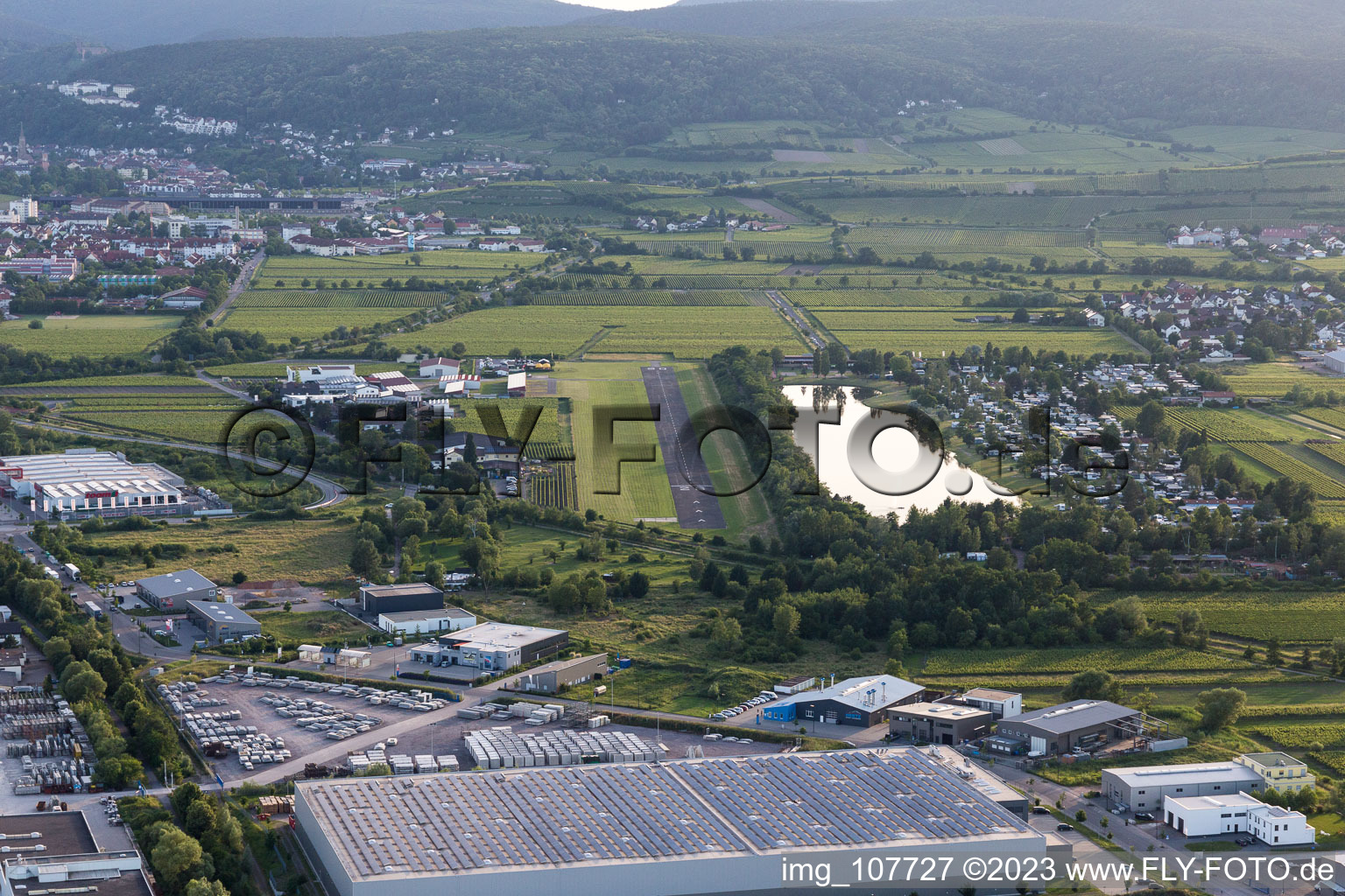 Airfield in Bad Dürkheim in the state Rhineland-Palatinate, Germany
