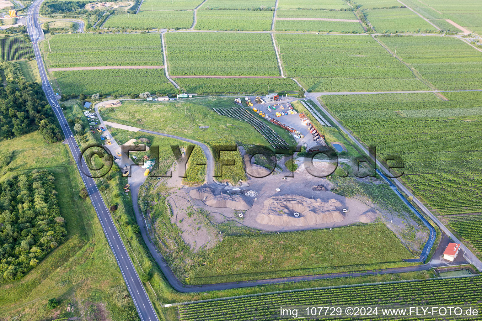 Recycling center in Friedelsheim in the state Rhineland-Palatinate, Germany