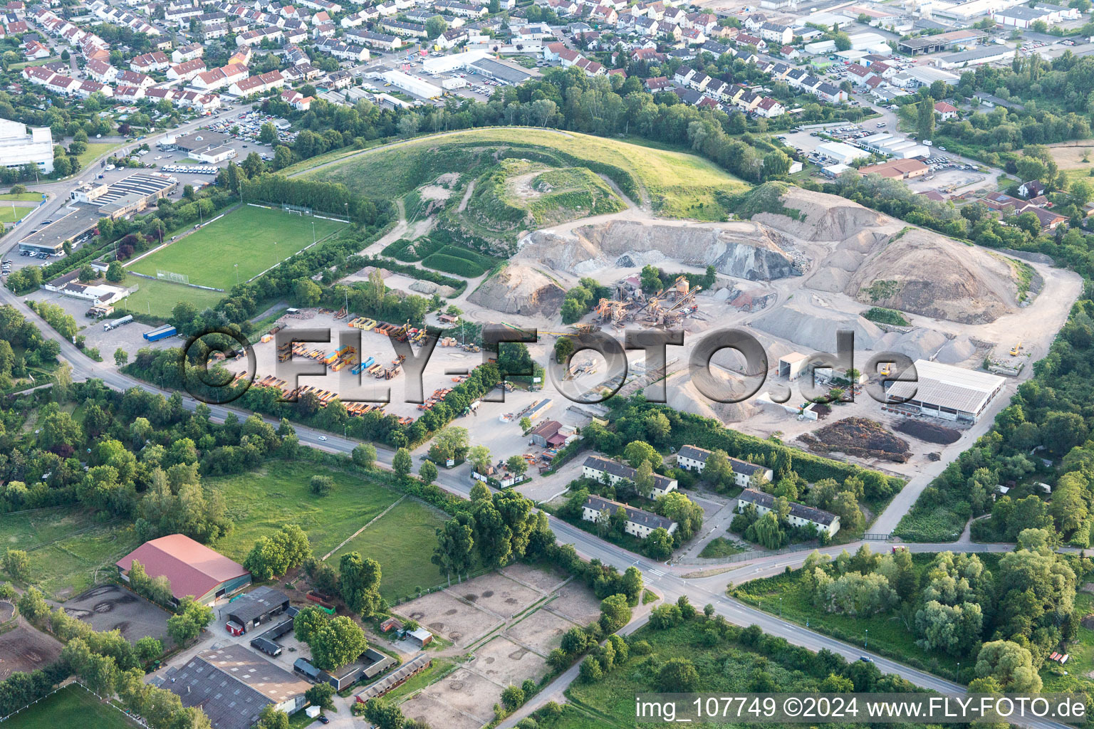 Aerial view of Monte Scherbelino in Neustadt an der Weinstraße in the state Rhineland-Palatinate, Germany