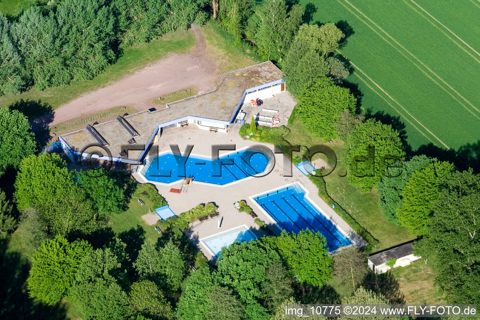 Aerial view of Kleinsteinfeld in Steinfeld in the state Rhineland-Palatinate, Germany