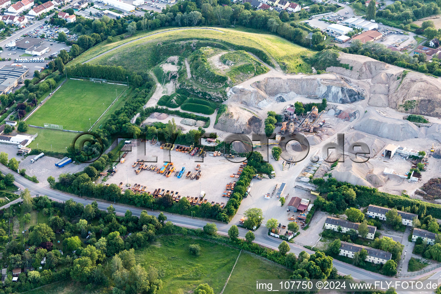 Site of heaped landfill Gerst Recyclinghof in Neustadt an der Weinstrasse in the state Rhineland-Palatinate, Germany