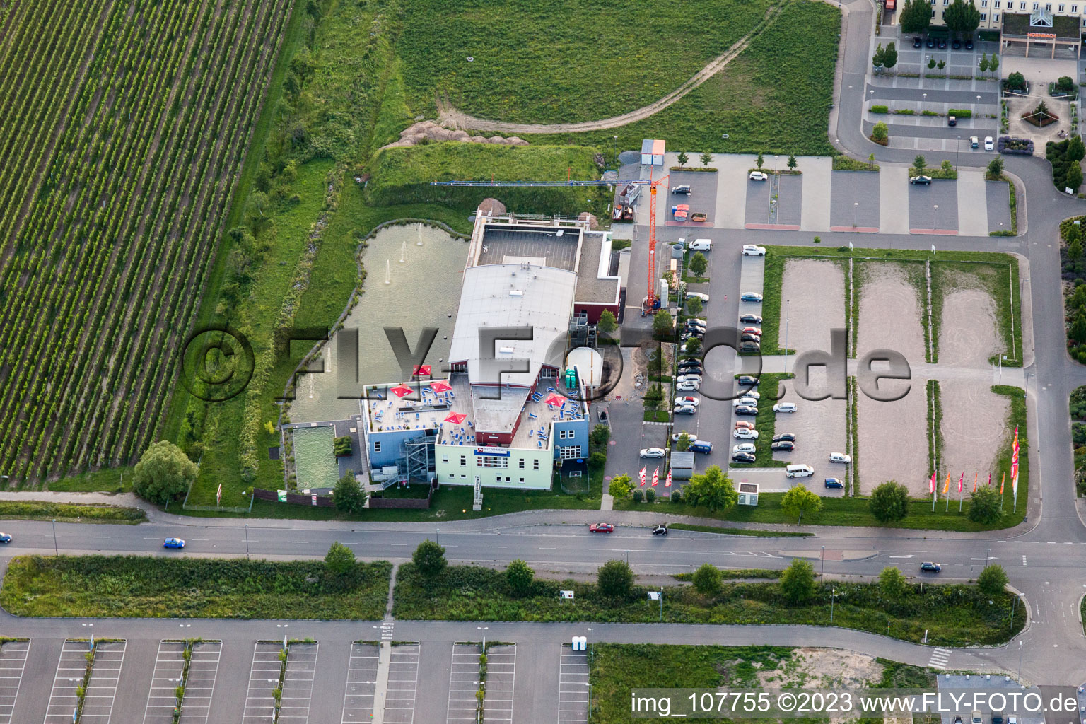 Bird's eye view of Neustadt an der Weinstraße in the state Rhineland-Palatinate, Germany