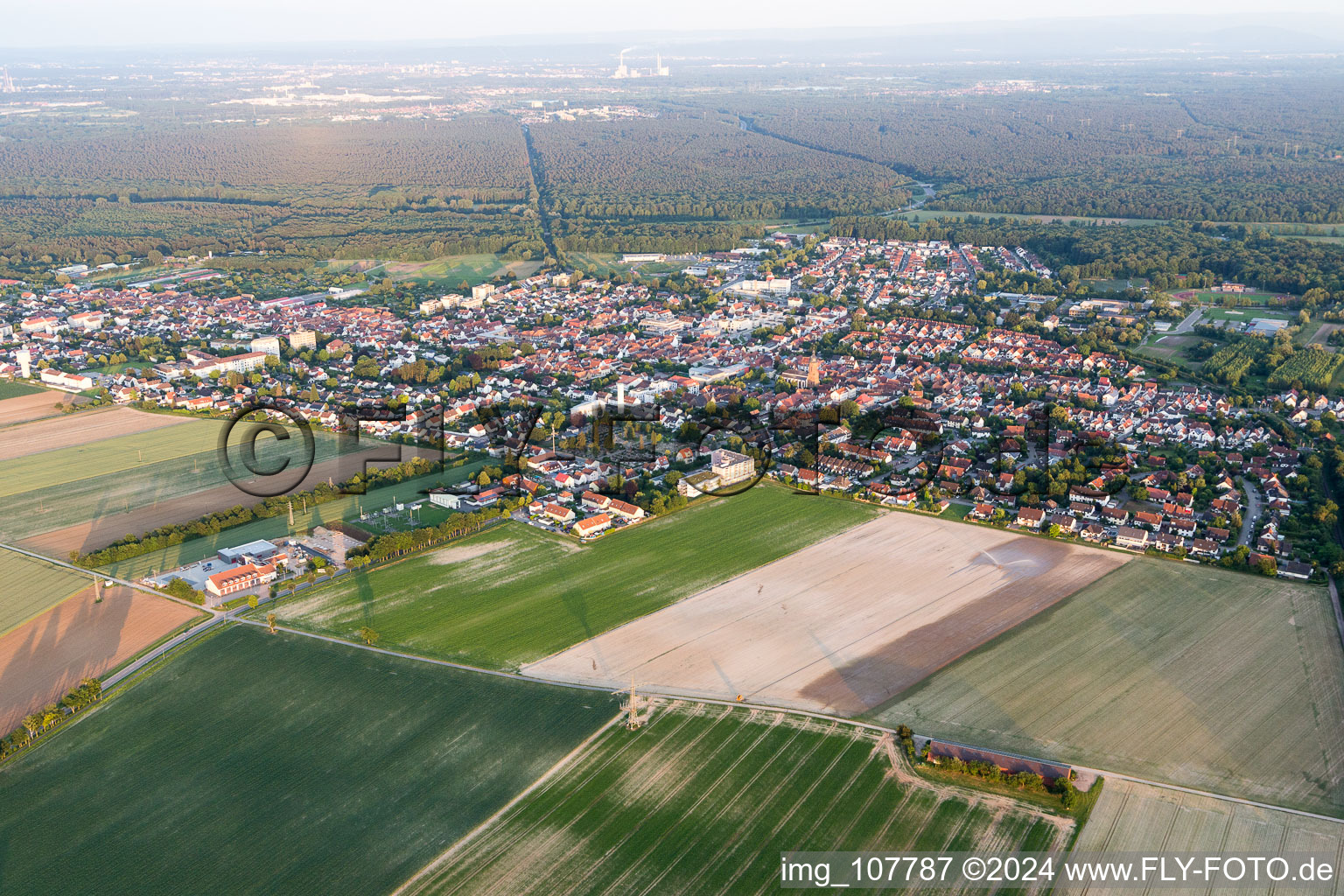 Kandel in the state Rhineland-Palatinate, Germany seen from a drone