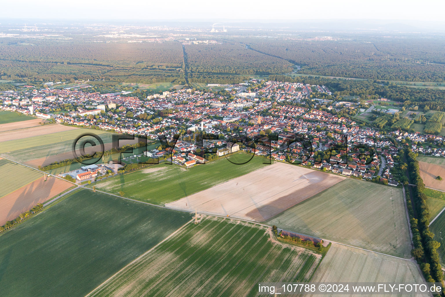 Aerial view of Kandel in the state Rhineland-Palatinate, Germany