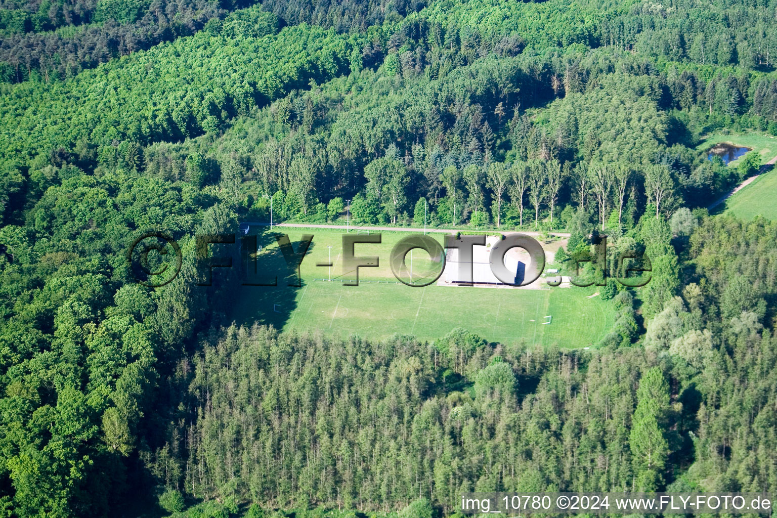 Aerial view of Steinfeld in the state Rhineland-Palatinate, Germany