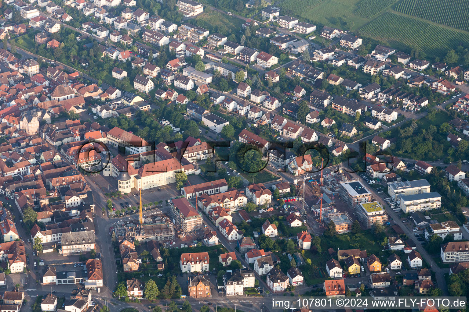 Bad Bergzabern in the state Rhineland-Palatinate, Germany from the drone perspective