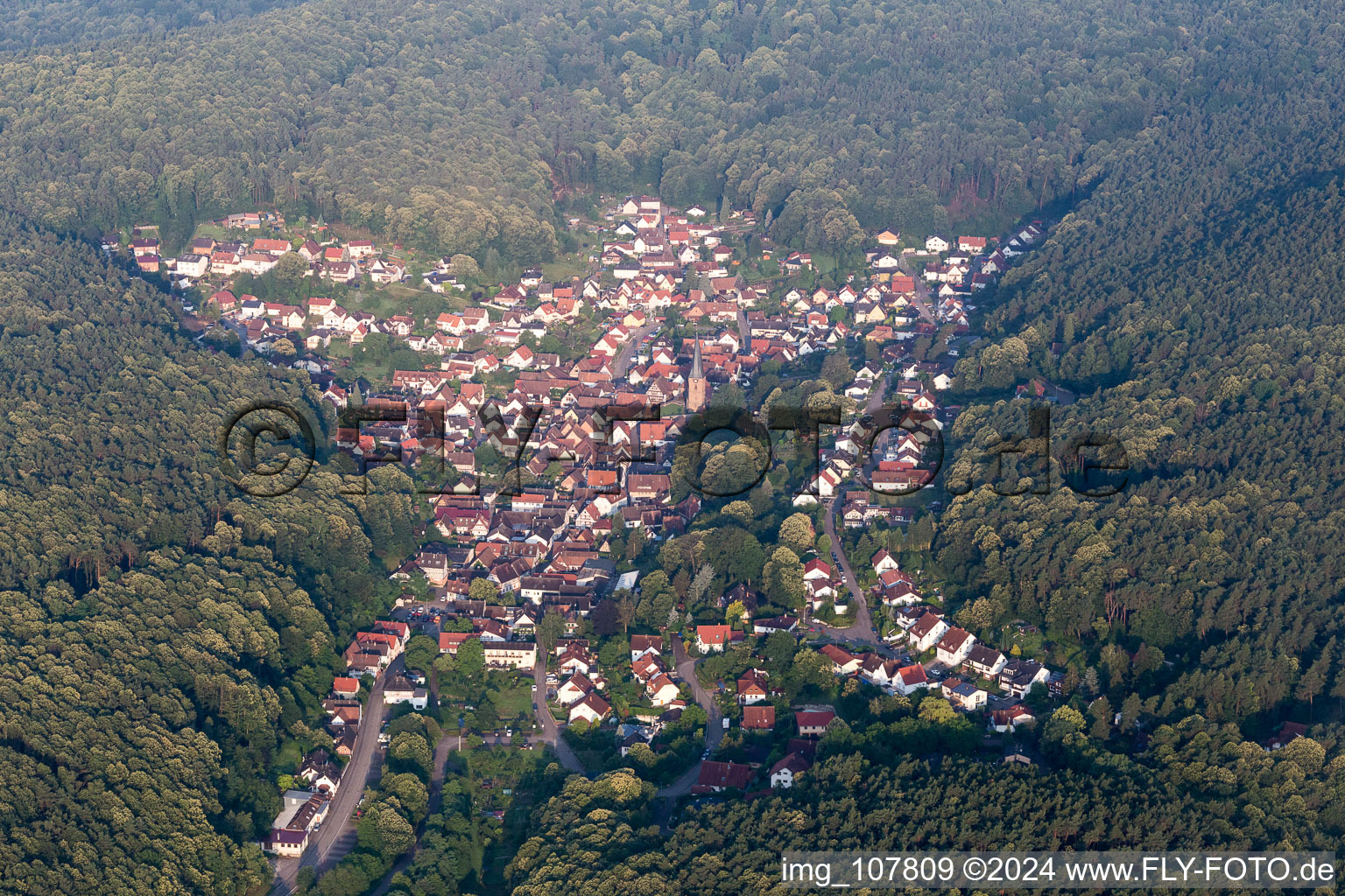 Dörrenbach in the state Rhineland-Palatinate, Germany viewn from the air