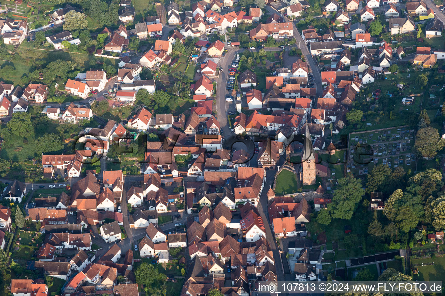 Dörrenbach in the state Rhineland-Palatinate, Germany from the drone perspective