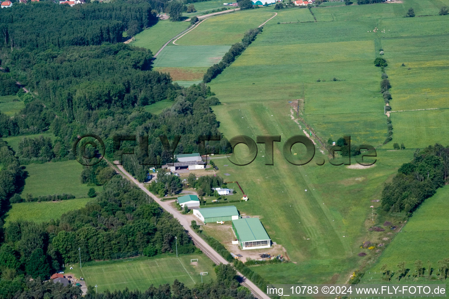 Schweighofen in the state Rhineland-Palatinate, Germany from a drone