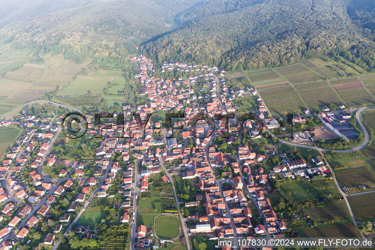 Oberotterbach in the state Rhineland-Palatinate, Germany out of the air