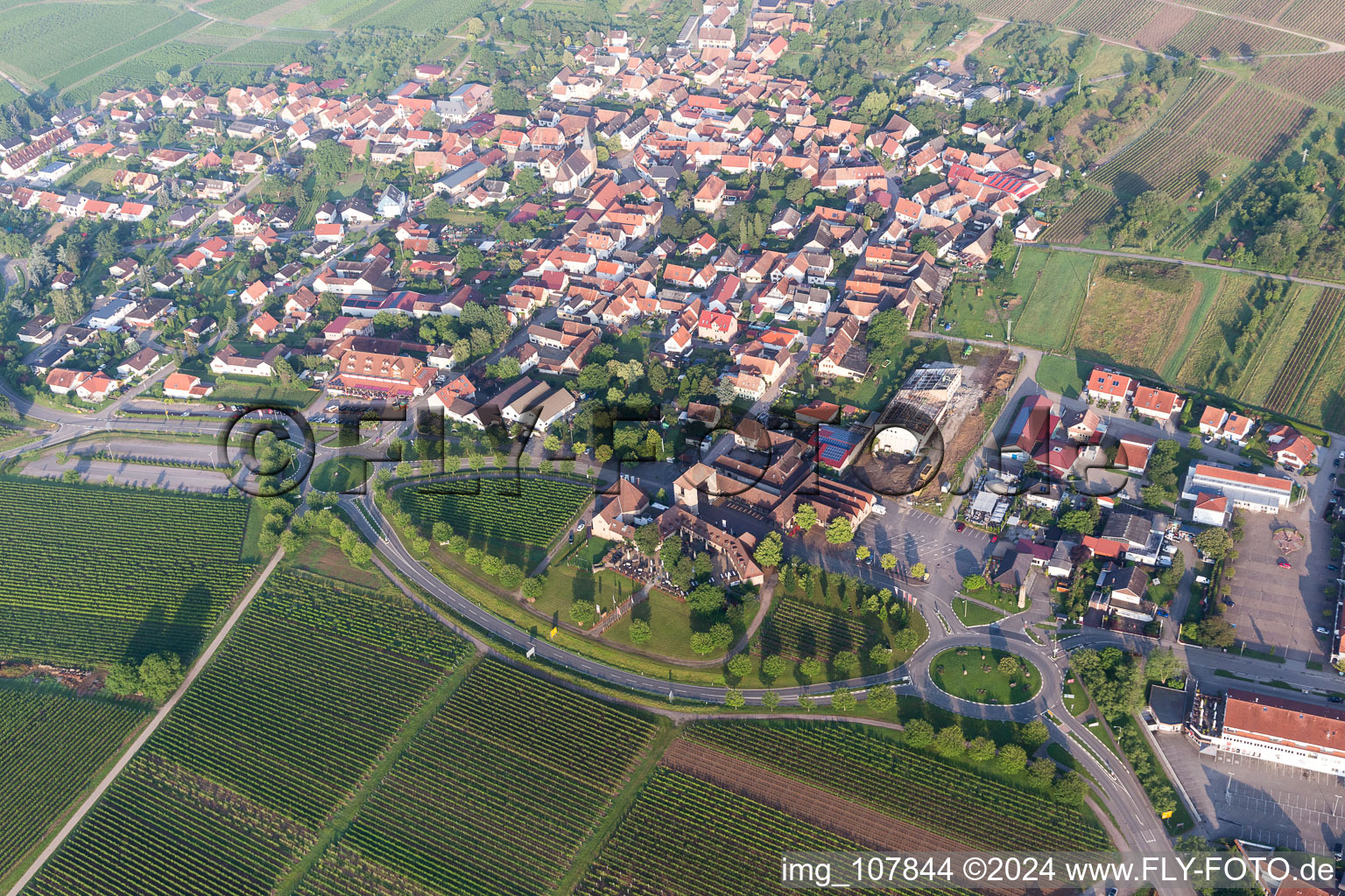 District Rechtenbach in Schweigen-Rechtenbach in the state Rhineland-Palatinate, Germany out of the air