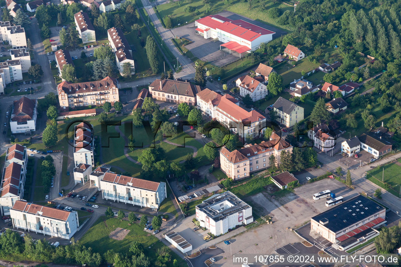 Bird's eye view of Wissembourg in the state Bas-Rhin, France