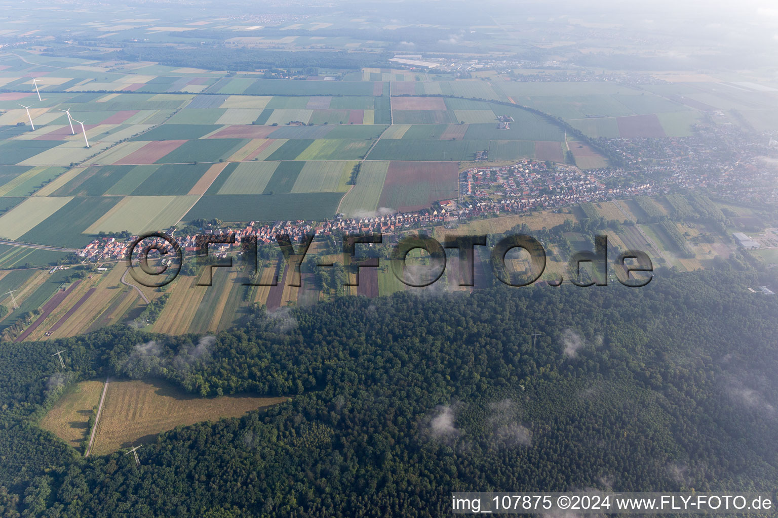 Kandel in the state Rhineland-Palatinate, Germany from above