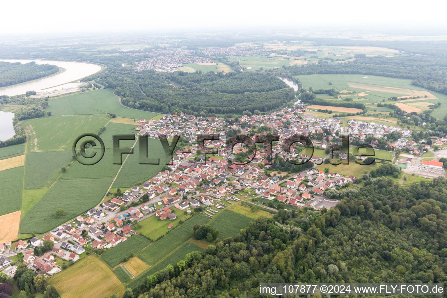 Aerial photograpy of Dalhunden in the state Bas-Rhin, France