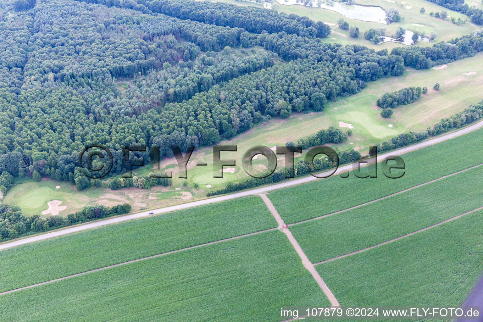 Aerial view of Golf Club in Soufflenheim in the state Bas-Rhin, France