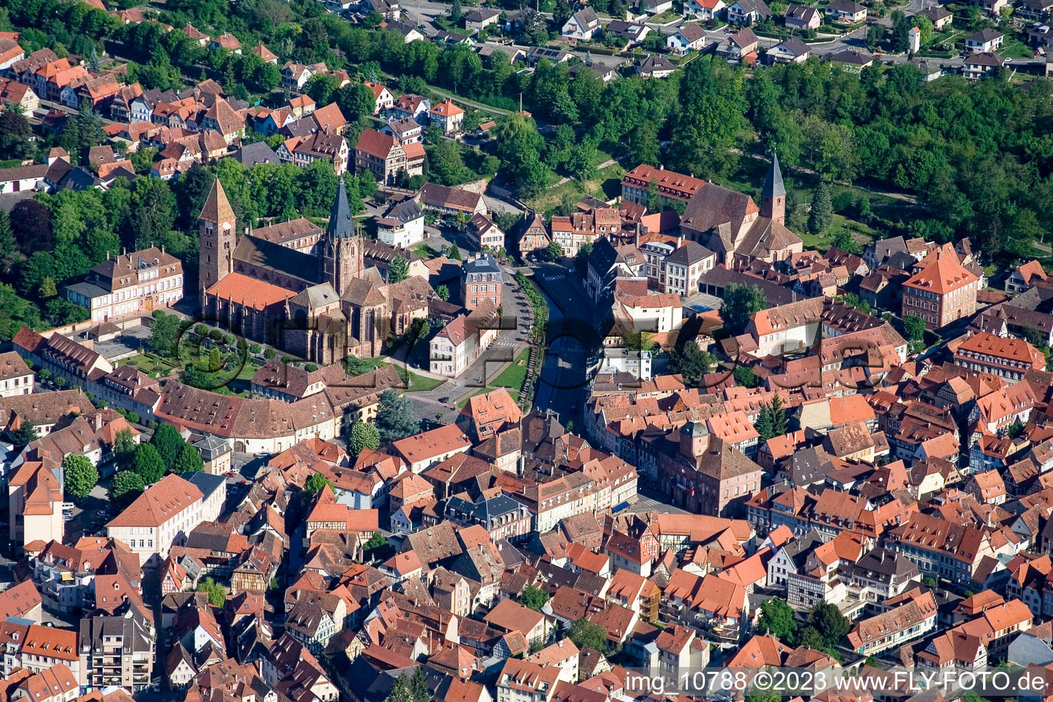 Wissembourg in the state Bas-Rhin, France from the plane