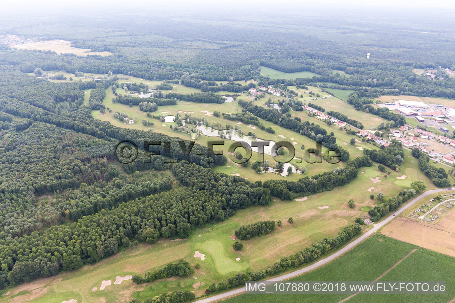 Aerial photograpy of Golf club in Soufflenheim in the state Bas-Rhin, France