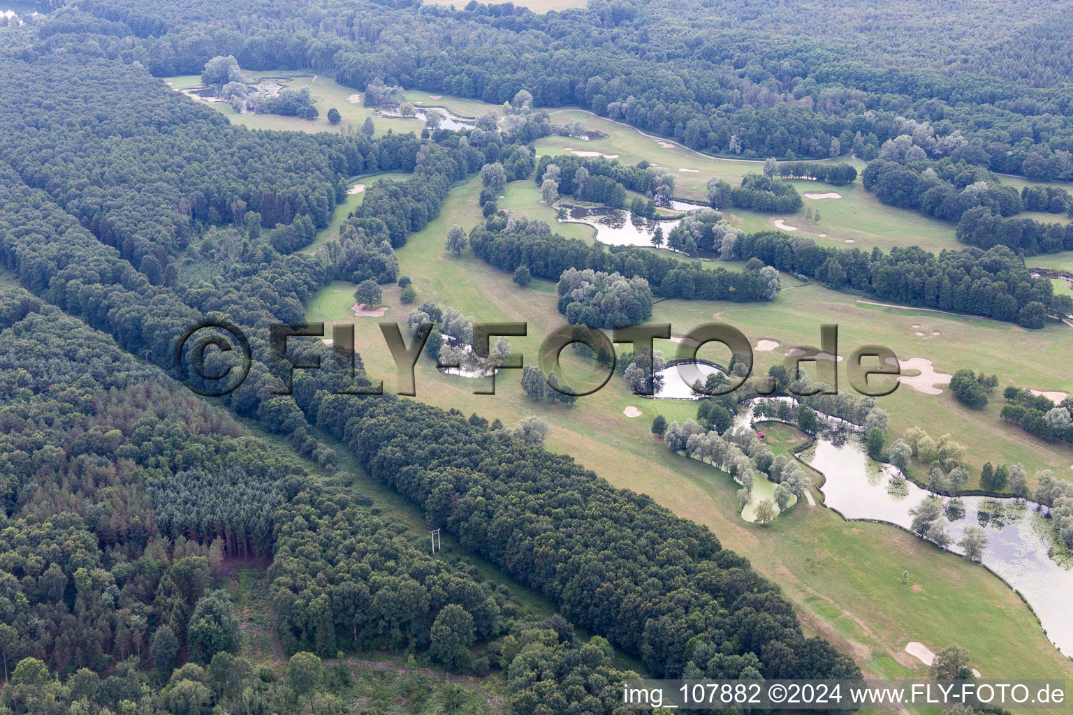 Golf club in Soufflenheim in the state Bas-Rhin, France from above