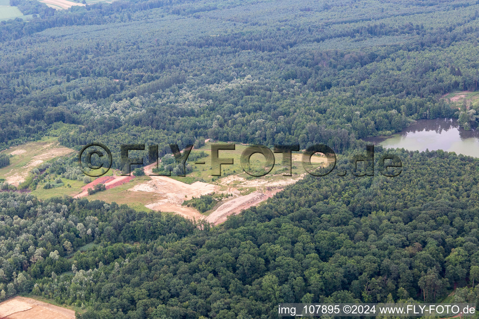 Aerial view of Clay mining in Kesseldorf in the state Bas-Rhin, France