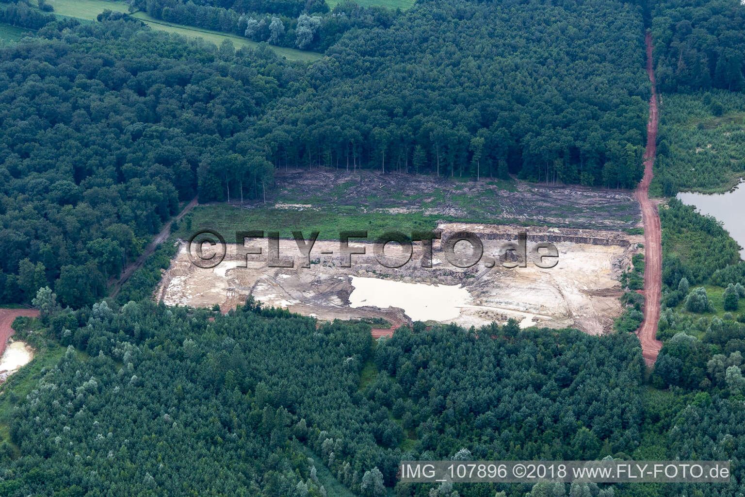 Aerial photograpy of Clay mining in Kesseldorf in the state Bas-Rhin, France