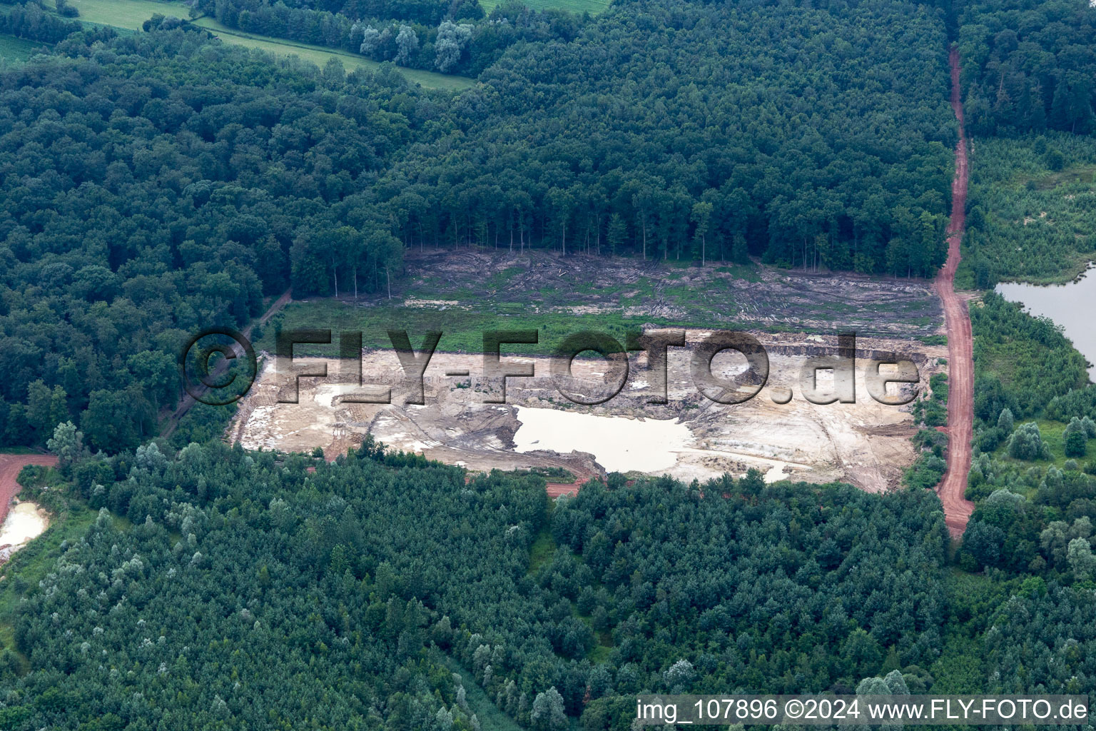 Aerial photograpy of Clay mining in Kesseldorf in the state Bas-Rhin, France