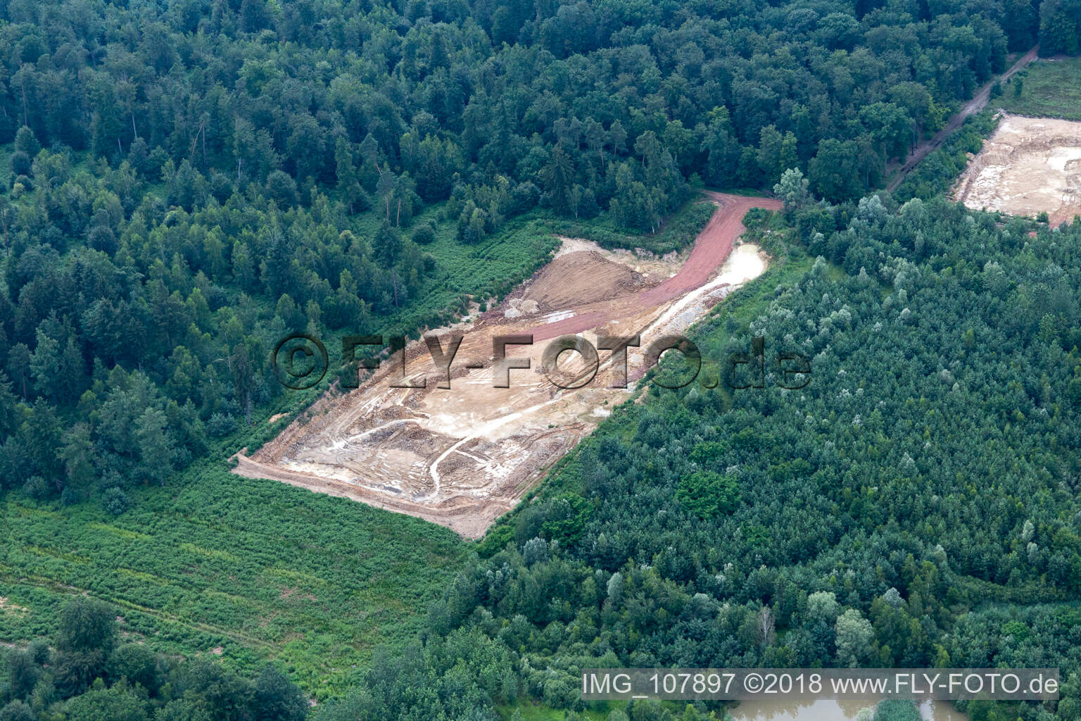Oblique view of Clay mining in Kesseldorf in the state Bas-Rhin, France