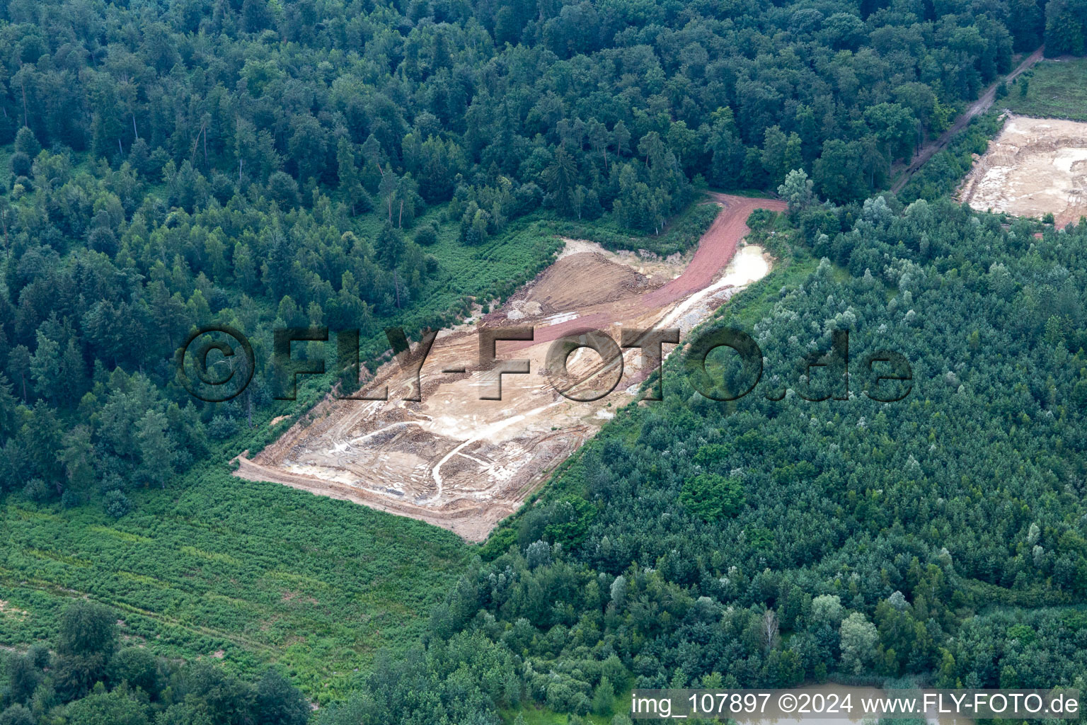 Oblique view of Clay mining in Kesseldorf in the state Bas-Rhin, France