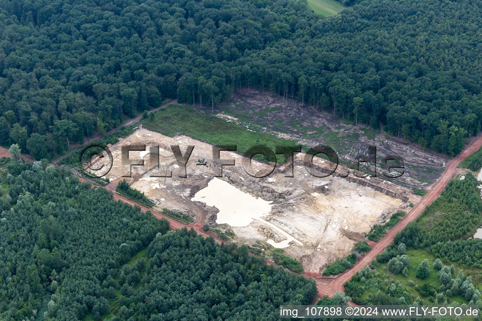 Clay mining in Kesseldorf in the state Bas-Rhin, France from above