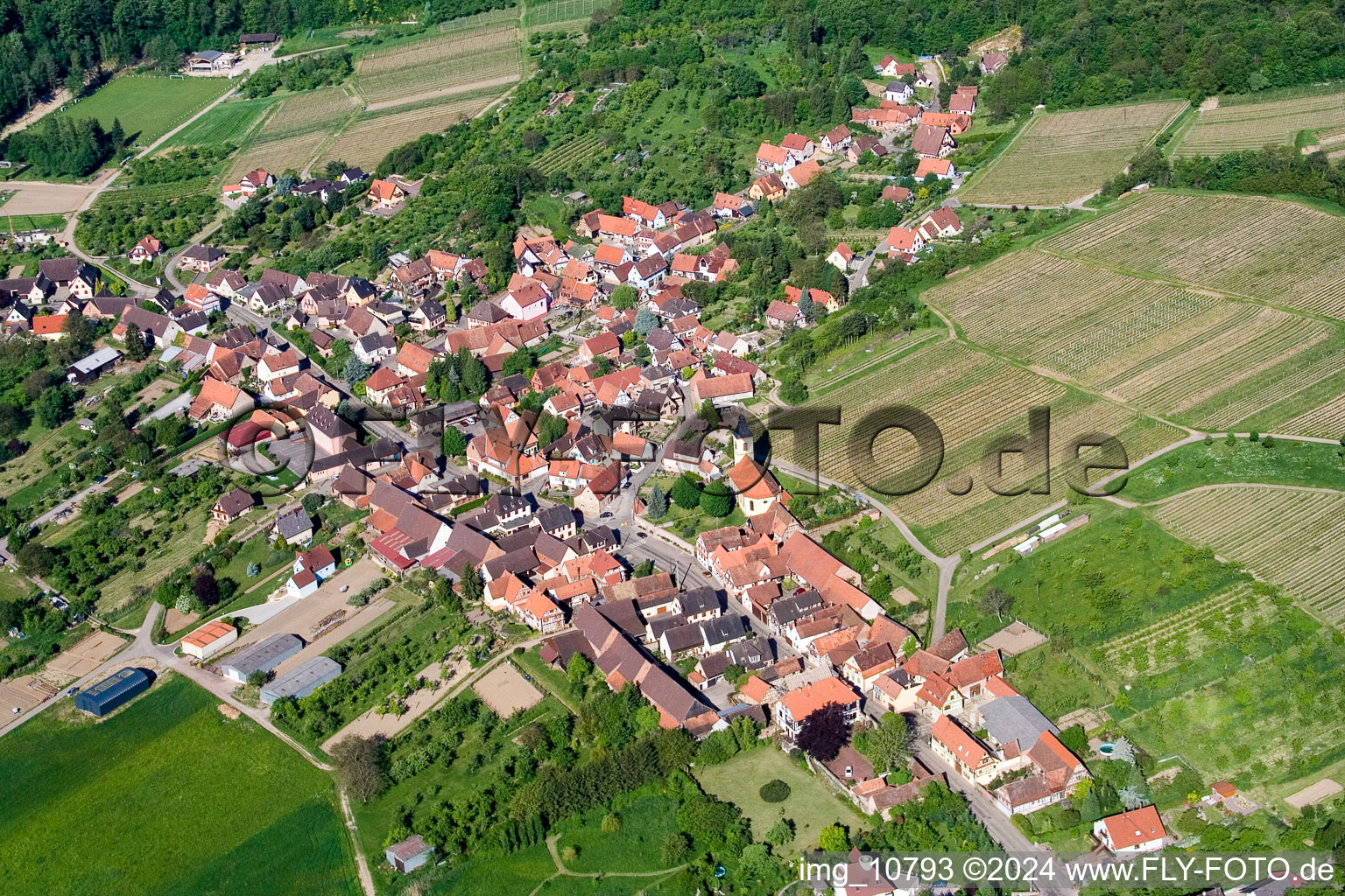 Drone recording of Rott in the state Bas-Rhin, France